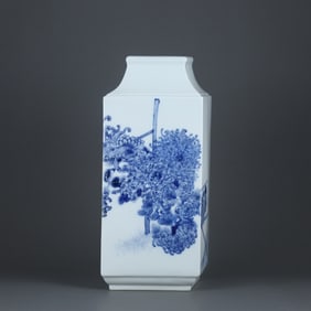 BLUE&WHITE GLAZE FLOWER PATTERN VASE
