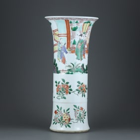 WUCAI GLAZE FIGURE PATTERN VASE