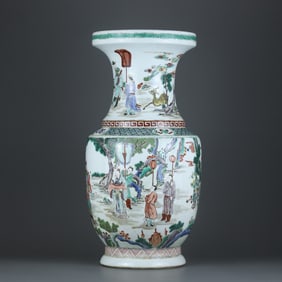 WUCAI GLAZE FIGURE PATTERN VASE