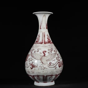 UNDERGLAZE RED GLAZE PATTERN VASE