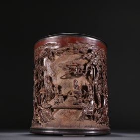 BAMBOO CARVED BRUSH POT