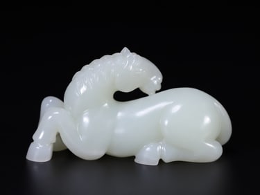 HETIAN JADE CARVED HORSE SHAPED PENDNAT