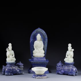 HETIAN JADE CARVED BUDDHA STATUE
