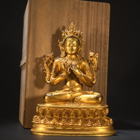 GILT BRONZE CAST BUDDHA STATUE