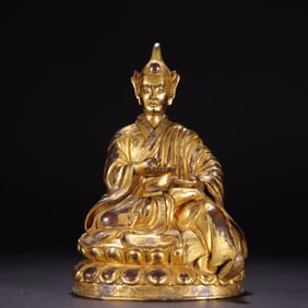 GILT BRONZE CAST PADMASAMBHAVA BUDDHA STATUE