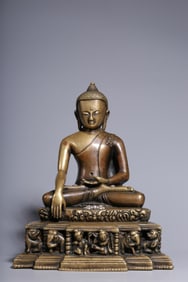 COPPER CAST SHAKYAMUNI BUDDHA STATUE