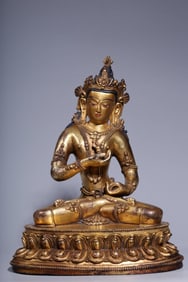 GILT BRONZE CAST VAJRASATTVA BUDDHA STATUE