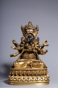 GILT BRONZE CAST VAJRADHARA BUDDHA STATUE