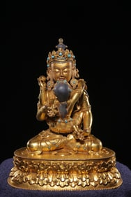 GILT BRONZE CAST VAJRASATTVA BUDDHA STATUE