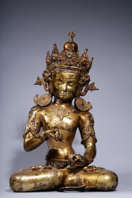 GILT BRONZE CAST VAJRASATTVA BUDDHA STATUE