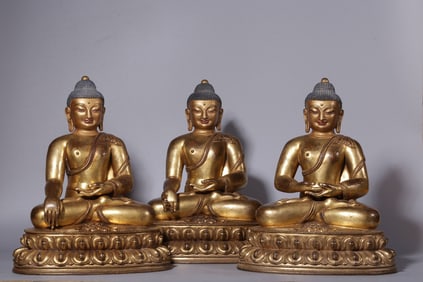 GILT BRONZE CAST TRAI LOKYA BUDDHA STATUE