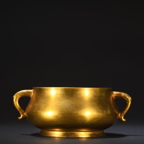 GILT BRONZE CARVED AUSPICIOUS CENSER