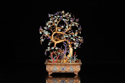 GILT SILVER CAST BONSAI