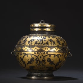 GILT SILVER CAST JAR