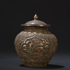 GILT SILVER CAST JAR