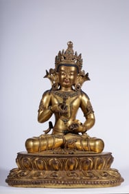 Gilded bronze Buddha statue