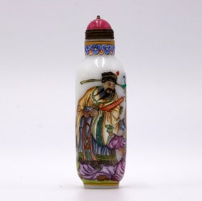 GLASS CARVED PATTERN SNUFF BOTTLE