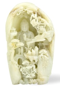HETIAN JADE CARVED BUDDHA