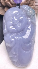JADEITE CARVED BUDDHA PATTERN PENDANT