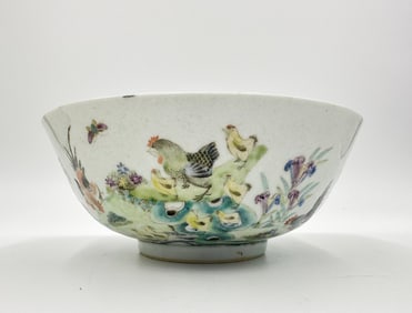 FAMILLE ROSE GLAZE FLOWER&BIRD PATTERN BOWL