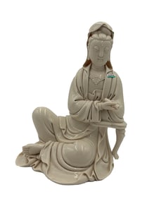 DEHUA KILN PORCELAIN GLAZE GUANYIN BUDDHA STATUE