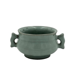 GUANG WARE GLAZE CRACK PATTERN DOUBLE EAR CENSER