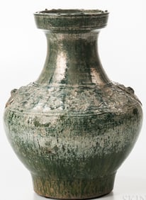 GREEN GLAZE BEAST EAR JAR