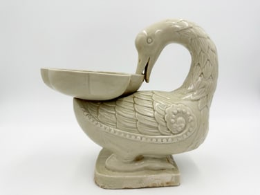 DING KILN PORCELAIN GLAZE SWAN SHAPE ORNAMENT