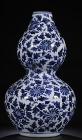 BLUE&WHITE GLAZE FLOWER PATTERN VASE