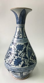 BLUE&WHITE GLAZE FLOWER PATTERN VASE