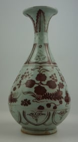 UNDERGLAZE RED BEAST PATTERN VASE