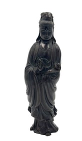 SHI SHOU MARK COPPER CAST GUANYIN BUDDHA STATUE