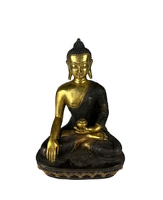 GILT BRONZE SAKYAMUNI BUDDHA STATUE