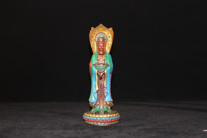 Three-faced Buddha statue