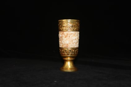 Gold and jade cup