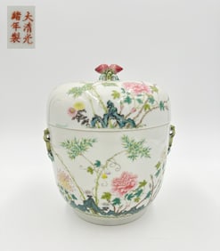 GUANGXU MARK FAMILLE ROSE GLAZE JAR