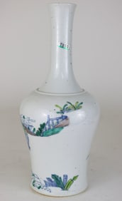 KANGXI MARK WUCAI GLAZE FIGURE PATTERN VASE