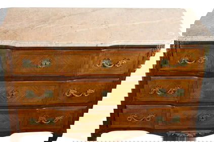 19TH CENTURY FRENCH CHEST WITH MARBLE TOP