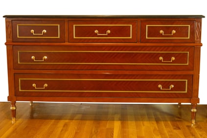 REGENCY STYLE MARBLE TOP CHEST
