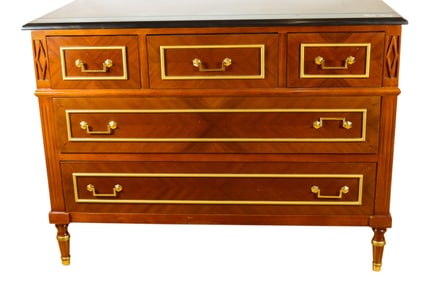 REGENCY STYLE MARBLE TOP CHEST