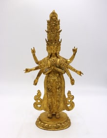 GILT BRONZE CAST BUDDHA STATUE