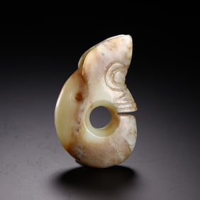 River-polished jade pig dragon