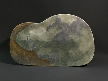 Yellow and white Songhua stone inkstone box