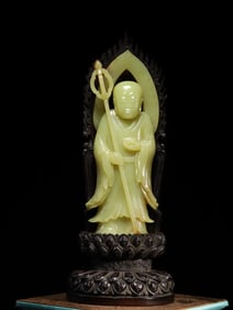 Hetian jade yellow jade Ksitigarbha