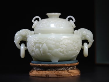 Hetian jade elephant ear stove