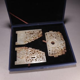 A set of ancient jade belt plates