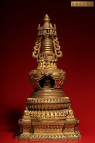 Copper gilt pagoda
