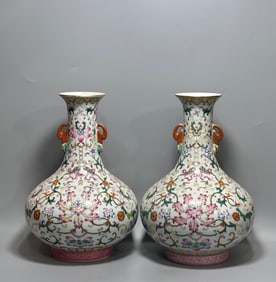 Double enamel flower vase