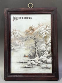 1950s snow scene porcelain plate
