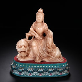 Shoushan stone carved Manjusri Bodhisattva ornaments